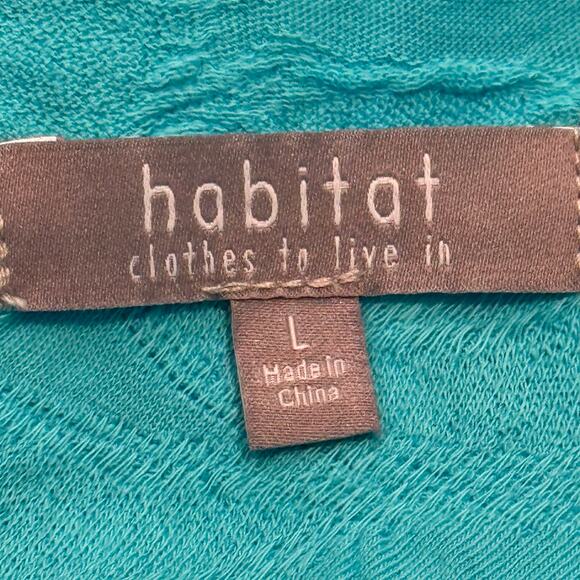 Habitat Size Large Turquoise Textured Single Pocket Tunic Blouse - Picture 6 of 8